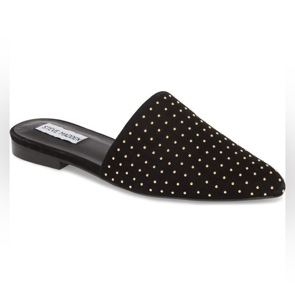 Steve Madden Shoes - Steve Madden Black Leather Trace Studded Pointed Toe Mule